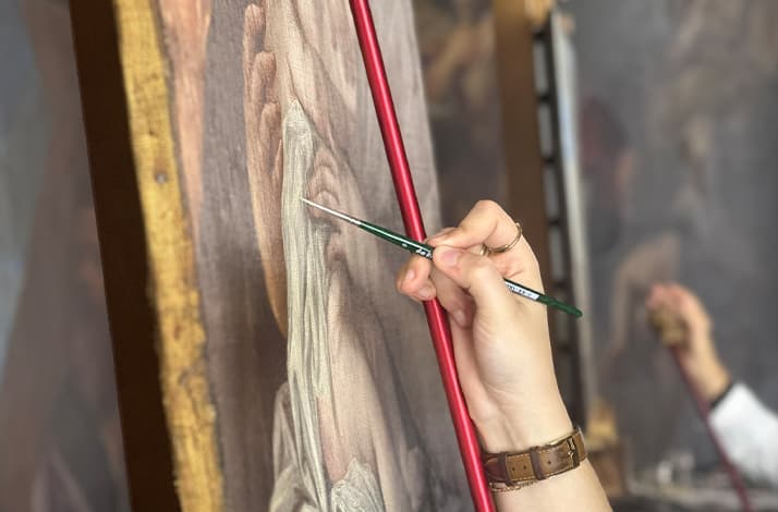 Witness masterpieces restored in a working art restoration studio