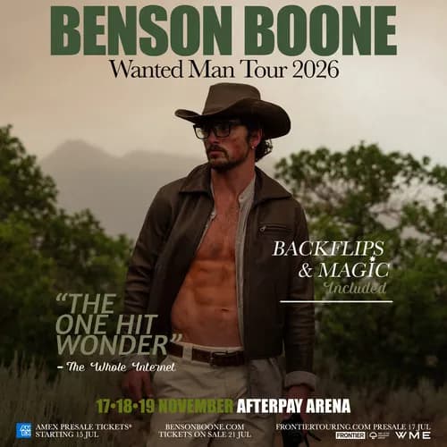 Benson Boone - 2 x Suite tickets - 19 NOV 2026