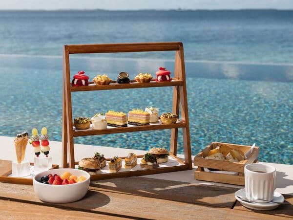 Floating Afternoon Tea at Waldorf Astoria Maldives Ithaafushi