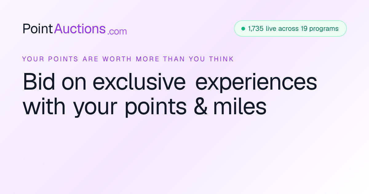 Sports Auctions & Experiences for Points and Miles | PointAuctions.com